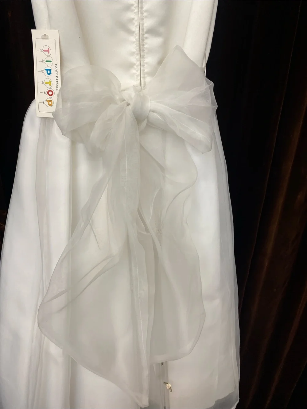 Ivory Flower-Accented Girls' Formal Dress